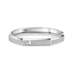 Messika Moderniste Pave Bracelet in 18K White Gold, Large Model | Fine Bracelets | Coveti