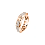 Messika Moderniste Pave Ring in 18K Pink Gold, Medium Model | Fine Rings | Coveti
