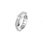 Messika Moderniste Pave Ring in 18K White Gold, Medium Model | Fine Rings | Coveti