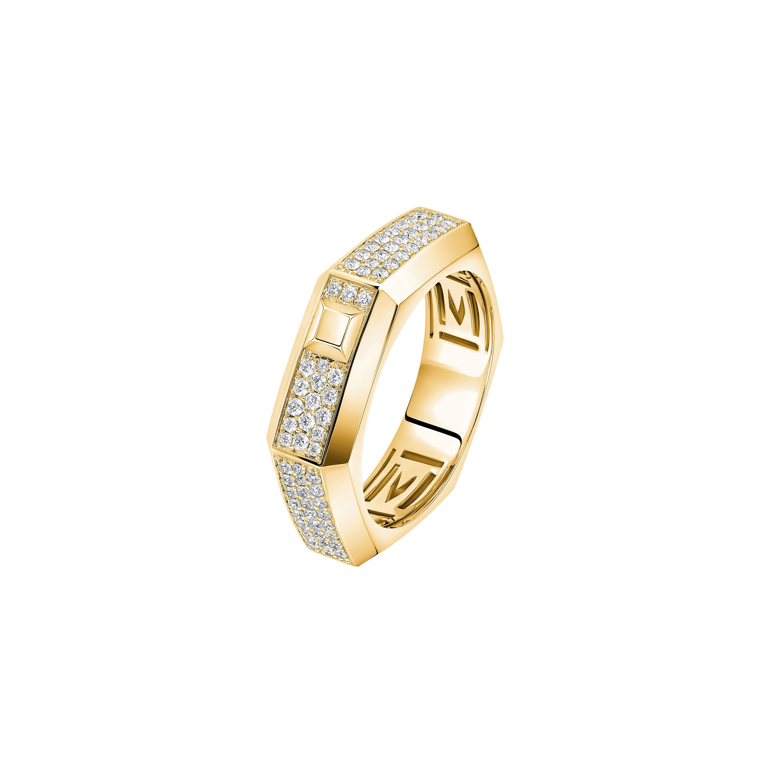 Messika Moderniste Pave Ring in 18K Yellow Gold, Medium Model Messika Moderniste Pave Ring in 18K Yellow Gold, Medium Model | Fine Rings | Coveti