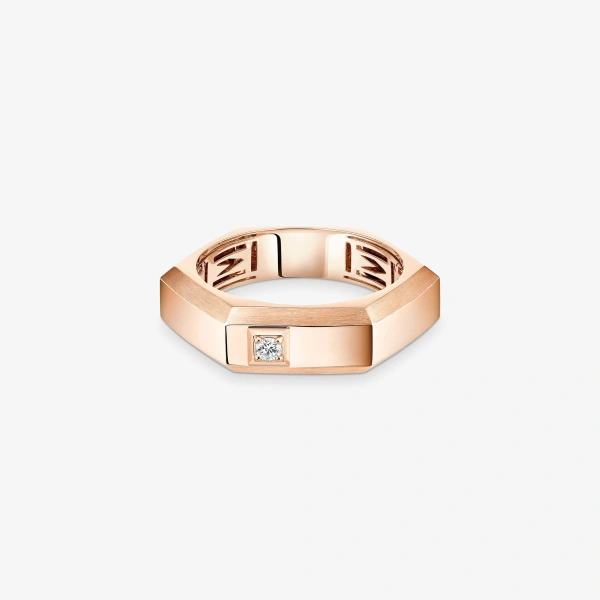 Messika Moderniste Ring in 18K Pink Gold, Medium Model | Fine Rings | Coveti