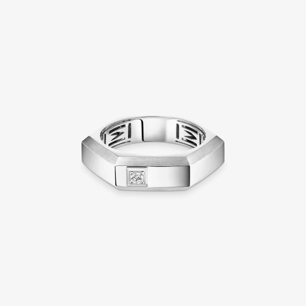 Messika Moderniste Ring in 18K White Gold, Medium Model | Fine Rings | Coveti