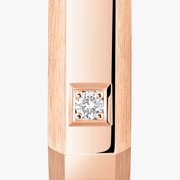 Messika Moderniste Single Earring in 18K Pink Gold, Medium Model | Fine Earrings | Coveti