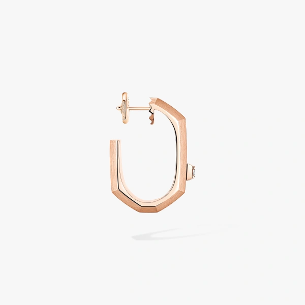 Messika Moderniste Single Earring in 18K Pink Gold, Medium Model | Fine Earrings | Coveti