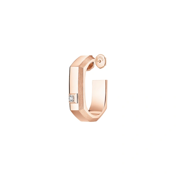 Messika Moderniste Single Earring in 18K Pink Gold, Medium Model | Fine Earrings | Coveti