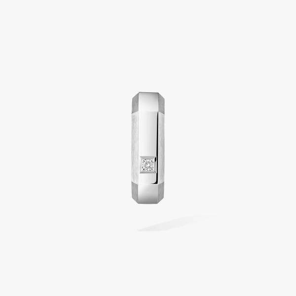 Messika Moderniste Single Earring in 18K White Gold, Medium Model | Fine Earrings | Coveti