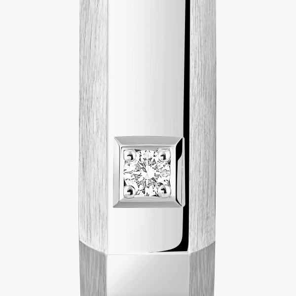 Messika Moderniste Single Earring in 18K White Gold, Medium Model | Fine Earrings | Coveti