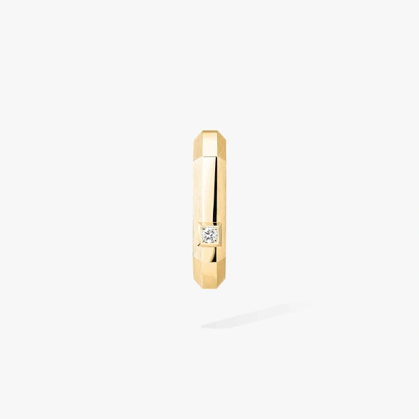 Messika Moderniste Single Earring in 18K Yellow Gold, Small Model | Fine Earrings | Coveti