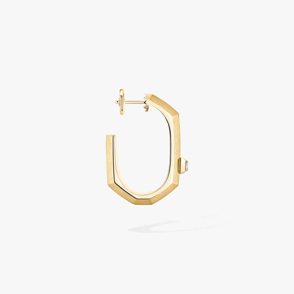 Messika Moderniste Single Earring in 18K Yellow Gold, Small Model | Fine Earrings | Coveti