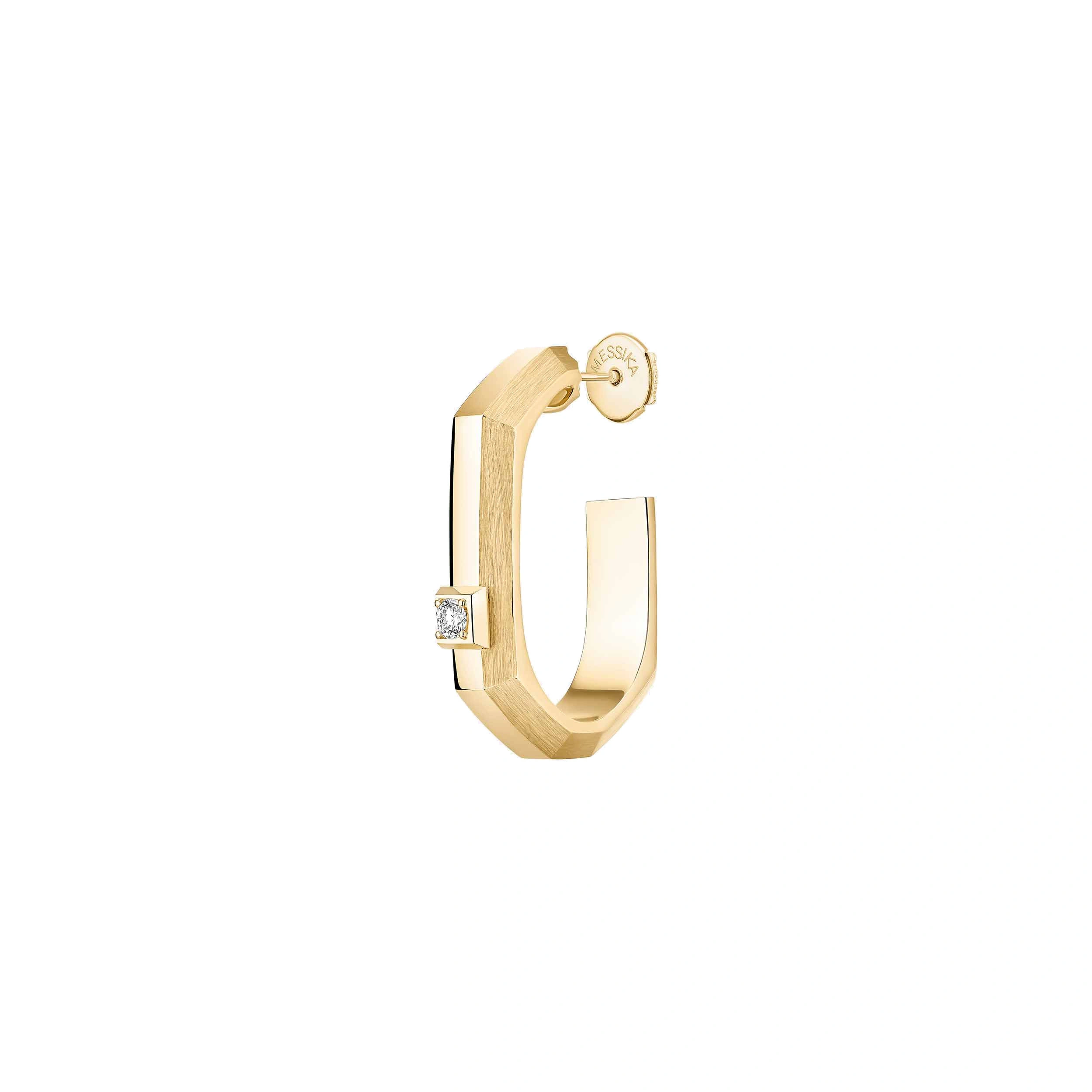 Messika Moderniste Single Earring in 18K Yellow Gold, Small Model Messika Moderniste Single Earring in 18K Yellow Gold, Small Model | Fine Earrings | Coveti