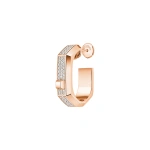 Messika Moderniste Single Pave Earring in 18K Pink Gold, Medium Model | Fine Earrings | Coveti