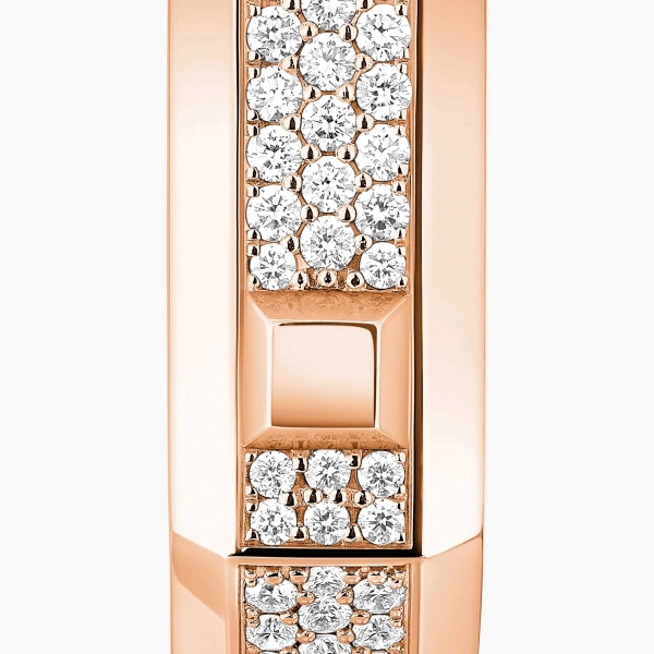 Messika Moderniste Single Pave Earring in 18K Pink Gold, Medium Model | Fine Earrings | Coveti