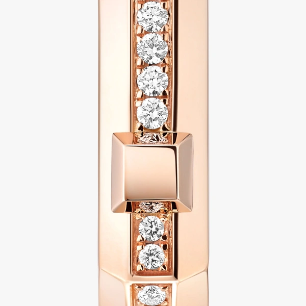 Messika Moderniste Single Pave Earring in 18K Pink Gold, Small Model | Fine Earrings | Coveti