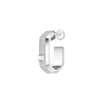 Messika Moderniste Single Pave Earring in 18K White Gold, Medium Model | Fine Earrings | Coveti
