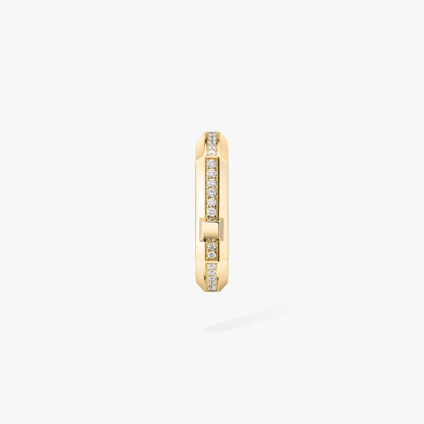 Messika Moderniste Single Pave Earring in 18K Yellow Gold, Small Model | Fine Earrings | Coveti