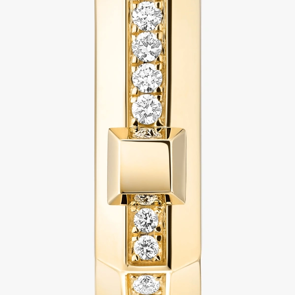 Messika Moderniste Single Pave Earring in 18K Yellow Gold, Small Model | Fine Earrings | Coveti