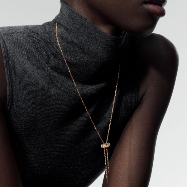 Messika Moderniste Tie Necklace in 18K Pink Gold | Fine Necklaces | Coveti