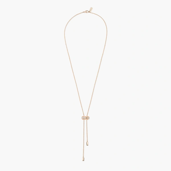 Messika Moderniste Tie Necklace in 18K Pink Gold | Fine Necklaces | Coveti
