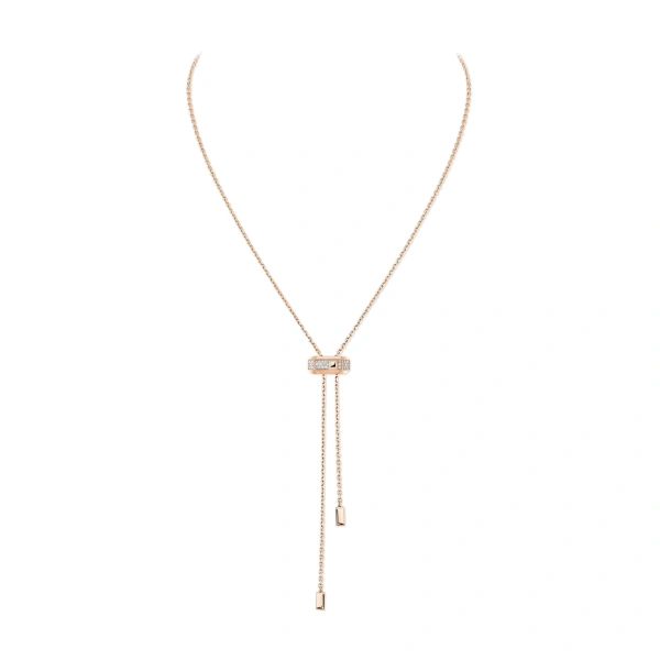 Messika Moderniste Tie Necklace in 18K Pink Gold | Fine Necklaces | Coveti