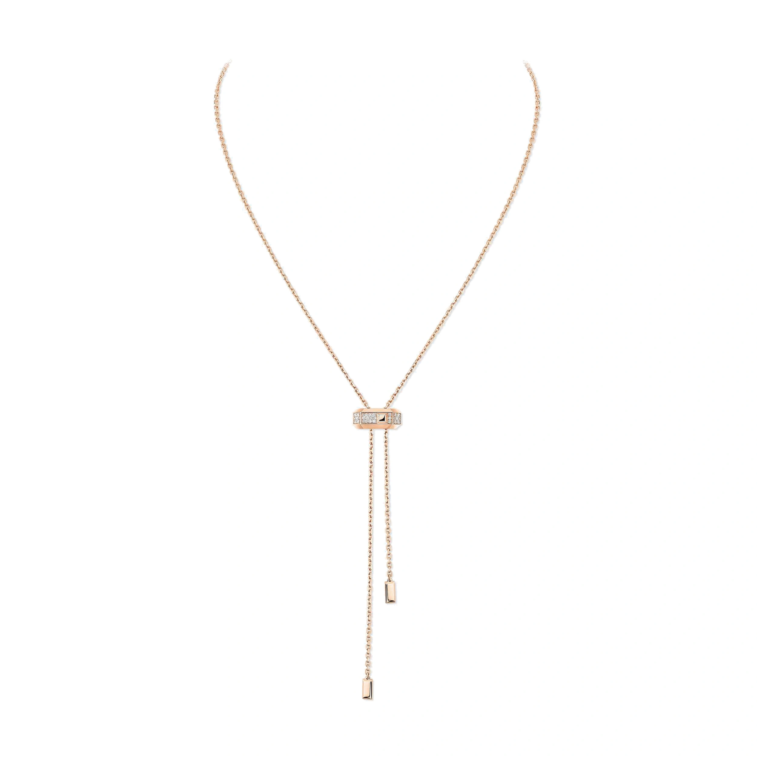 Messika Moderniste Tie Necklace in 18K Pink Gold Messika Moderniste Tie Necklace in 18K Pink Gold | Fine Necklaces | Coveti