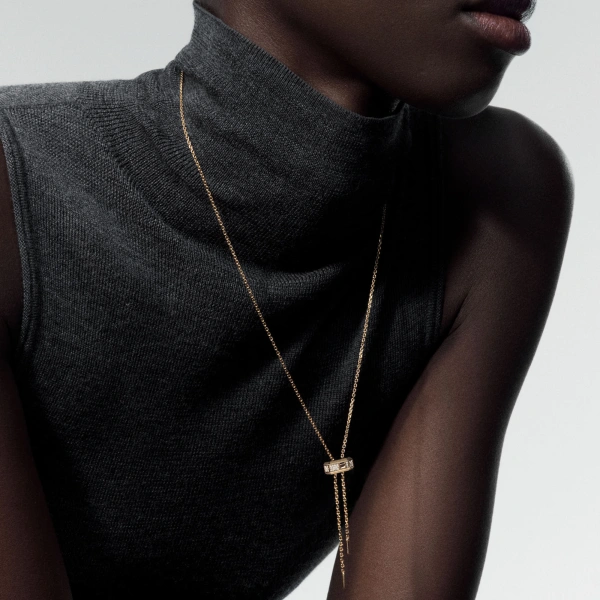 Messika Moderniste Tie Necklace in 18K Yellow Gold | Fine Necklaces | Coveti