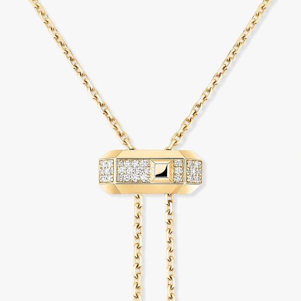 Messika Moderniste Tie Necklace in 18K Yellow Gold | Fine Necklaces | Coveti
