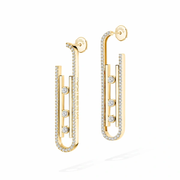 Messika Move 10th Earrings in 18K Yellow Gold, Small Model | Fine Earrings | Coveti