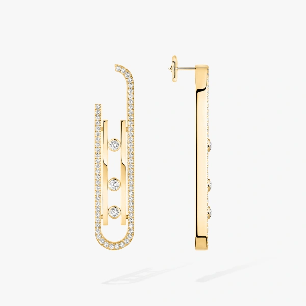 Messika Move 10th Earrings in 18K Yellow Gold, Small Model | Fine Earrings | Coveti