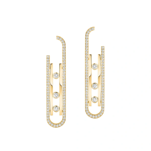 Move 10th Earrings in 18K Yellow Gold, Small Model