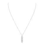 Messika Move 10th Pendant in 18K White Gold, Small Model | Fine Necklaces | Coveti