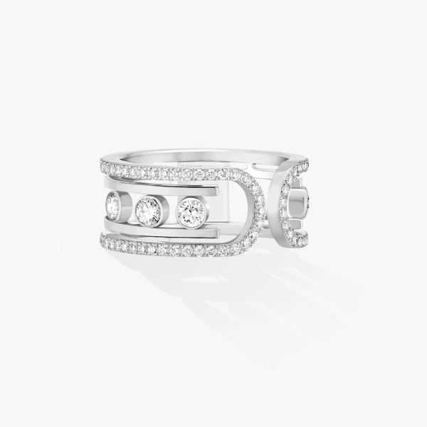 Messika Move 10th Ring in 18K White Gold | Fine Rings | Coveti