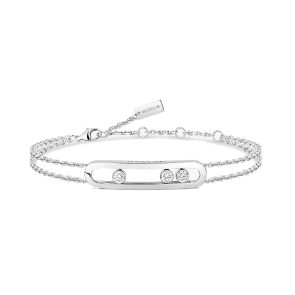Messika Move Classique Bracelet in 18K White Gold, Large Model | Coveti