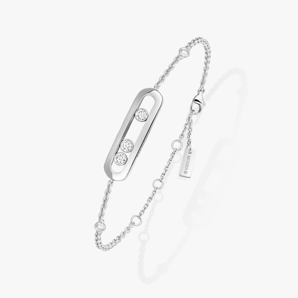 Messika Move Classique Bracelet in 18K White Gold, Small Model | Fine Bracelets | Coveti