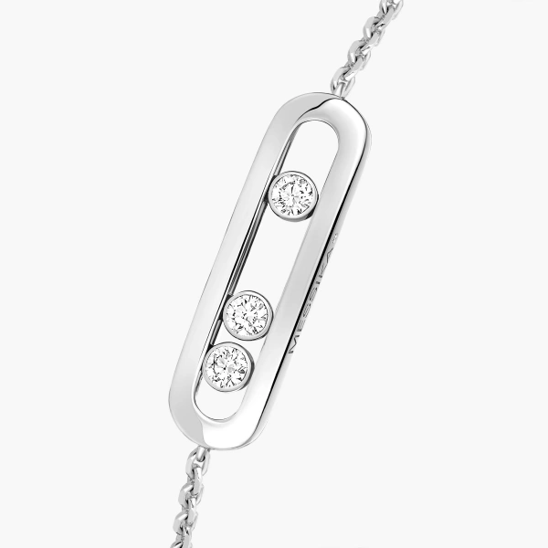 Messika Move Classique Bracelet in 18K White Gold, Small Model | Fine Bracelets | Coveti