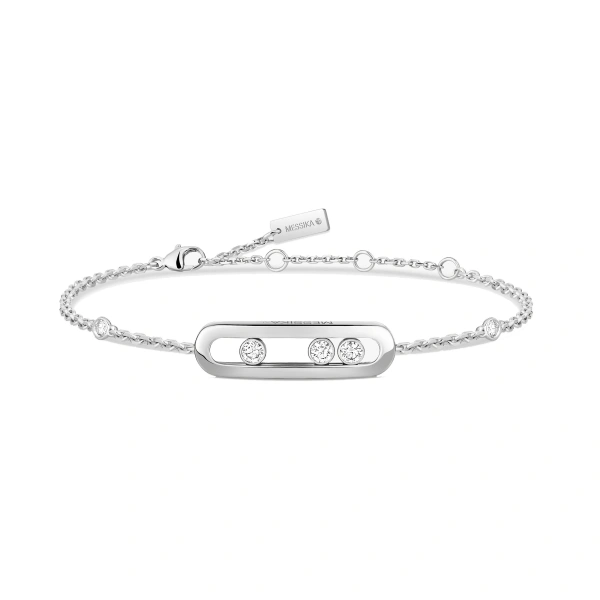 Messika Move Classique Bracelet in 18K White Gold, Small Model | Fine Bracelets | Coveti