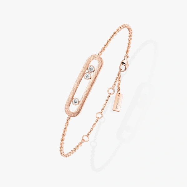 Messika Move Classique Chiseled Bracelet in 18K Pink Gold, Large Model | Fine Bracelets | Coveti