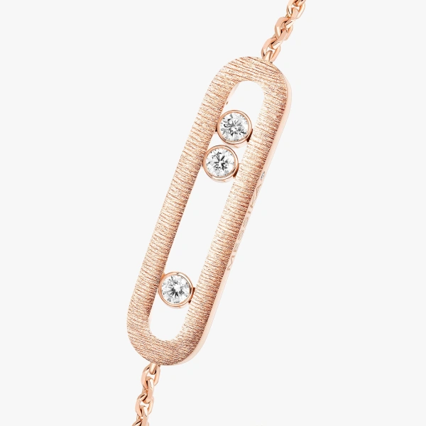 Messika Move Classique Chiseled Bracelet in 18K Pink Gold, Large Model | Fine Bracelets | Coveti