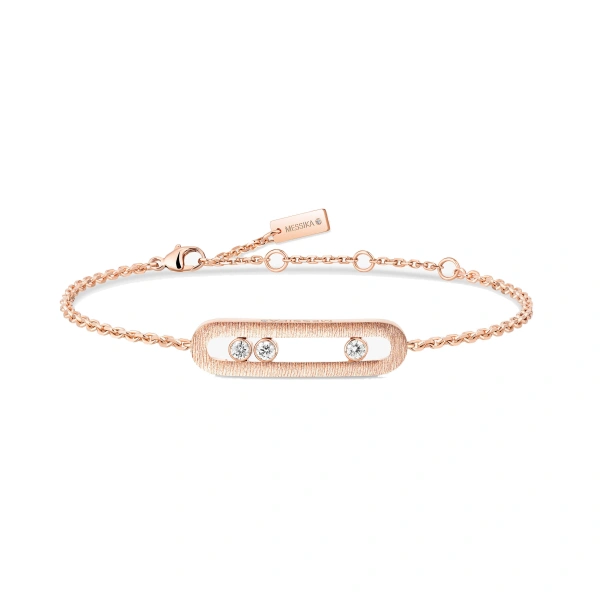 Messika Move Classique Chiseled Bracelet in 18K Pink Gold, Large Model | Fine Bracelets | Coveti