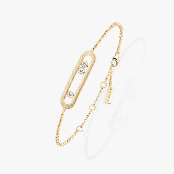Messika Move Classique Chiseled Bracelet in 18K Yellow Gold, Large Model | Fine Bracelets | Coveti