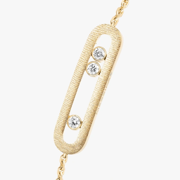 Messika Move Classique Chiseled Bracelet in 18K Yellow Gold, Large Model | Fine Bracelets | Coveti