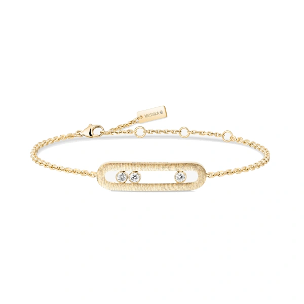 Messika Move Classique Chiseled Bracelet in 18K Yellow Gold, Large Model | Fine Bracelets | Coveti