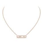 Messika Move Classique Chiseled Necklace in 18K Pink Gold, Large Model | Fine Necklaces | Coveti