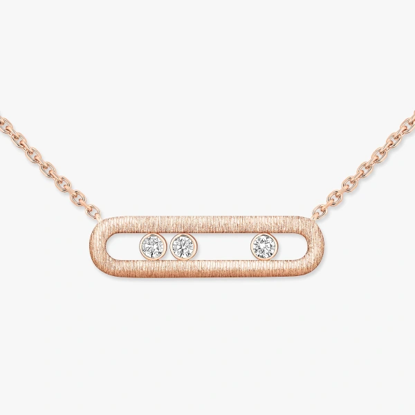 Messika Move Classique Chiseled Necklace in 18K Pink Gold, Large Model | Fine Necklaces | Coveti