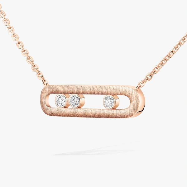 Messika Move Classique Chiseled Necklace in 18K Pink Gold, Large Model | Fine Necklaces | Coveti