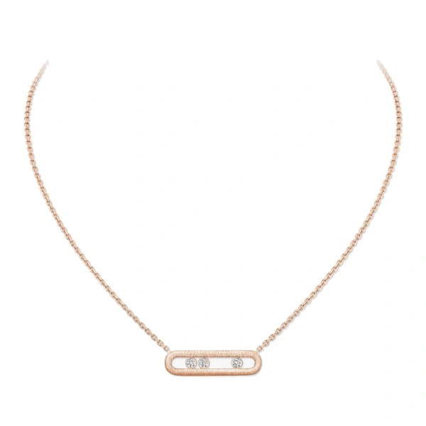Messika Move Classique Chiseled Necklace in 18K Pink Gold, Large Model | Fine Necklaces | Coveti