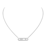 Messika Move Classique Chiseled Necklace in 18K White Gold, Large Model | Fine Necklaces | Coveti