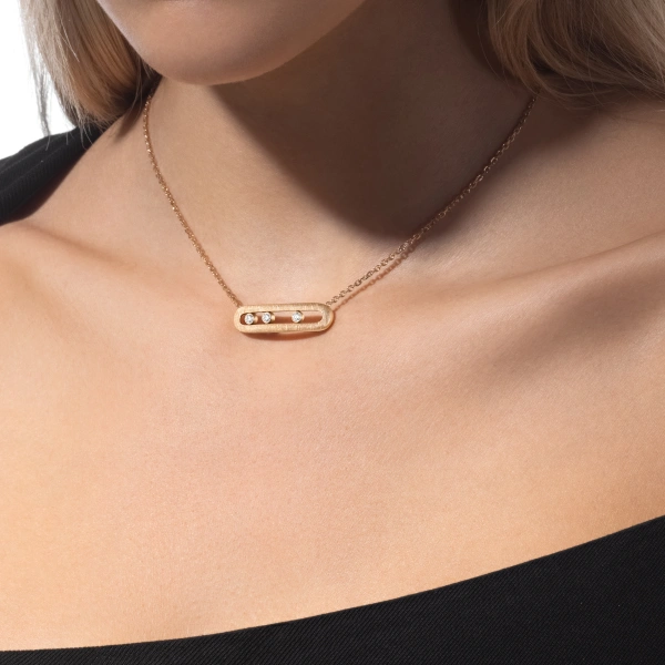 Messika Move Classique Chiseled Necklace in 18K Yellow Gold, Large Model | Fine Necklaces | Coveti