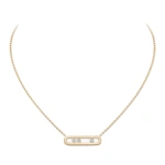 Messika Move Classique Chiseled Necklace in 18K Yellow Gold, Large Model | Fine Necklaces | Coveti