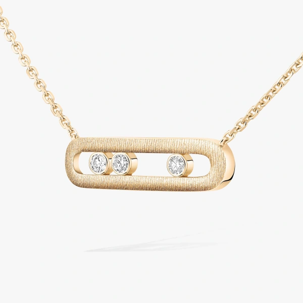 Messika Move Classique Chiseled Necklace in 18K Yellow Gold, Large Model | Fine Necklaces | Coveti