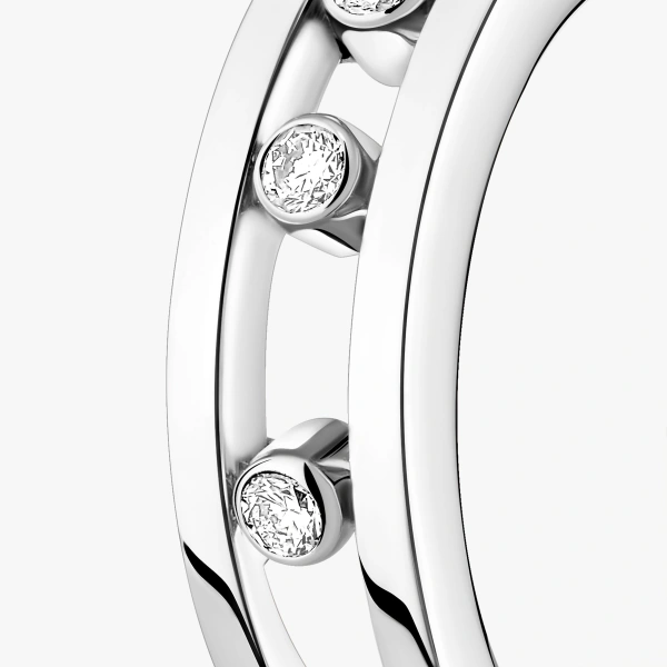Messika Move Classique Hoop Earrings in 18K White Gold | Fine Earrings | Coveti